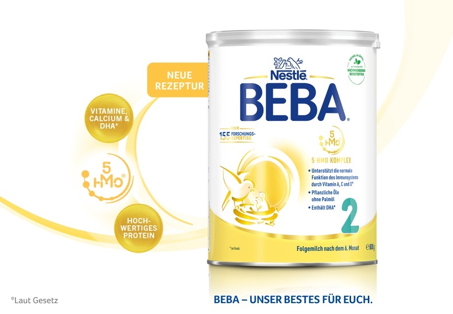 BEBA Folgemilch mit 5 HMO-Komplex​  Vitamine&Calcium&DHA 